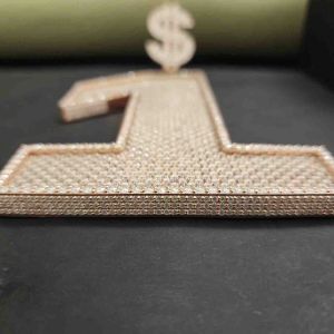 Elegant Iced Out Number 1 Dollar Sign Stainless Steel Hip Hop Pendant