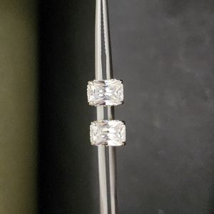 Elegant Radiant Cut Unique Diamond Stud Earrings