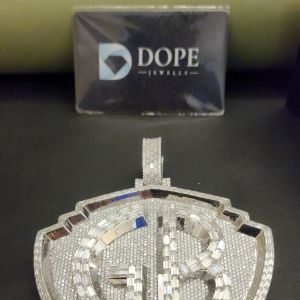 Custom Hip Hop Baguette Cut GB Diamond Pendant