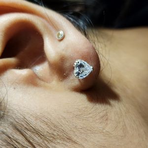Pretty Heart Shape Diamond Stud Earrings