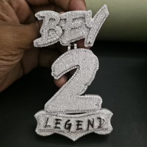 Custom 2 Number Hip Hop Diamond Pendant