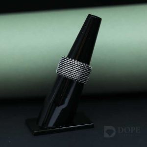 Mens Black Round Cut Diamond Ring