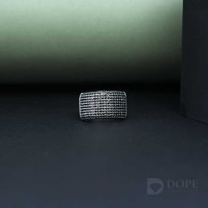 Mens Black Round Cut Diamond Ring
