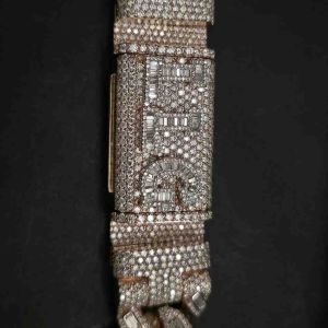 Men\'s Luxury Full Iced Out Sterling Silver Hip Hop Cuban Chain