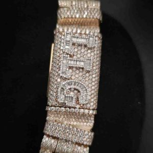 Men\'s Luxury Full Iced Out Sterling Silver Hip Hop Cuban Chain