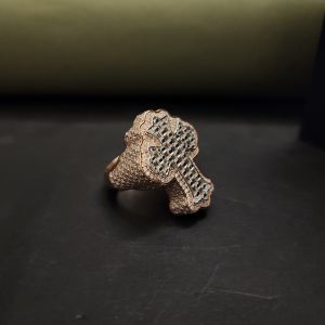 unique cross hip hop baguette lab grown diamond ring