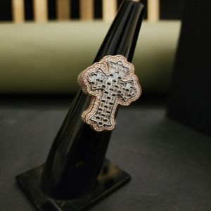 unique cross hip hop baguette lab grown diamond ring