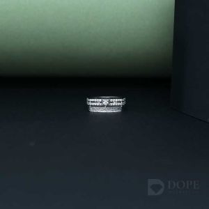 Unisex Round  Diamond Wedding Band