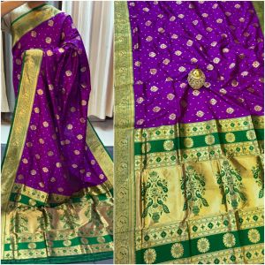 Pure Banarasi Kanjeevaram Paithani Soft Lichi Silk Pattu Saree