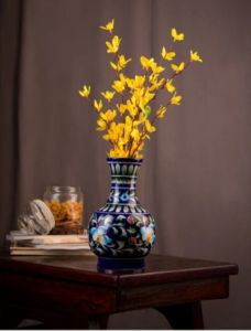 Decorative Handcrafted Blue Pottery Surahi Vase