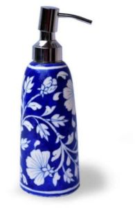 Designer Blue Pottery Soap Dispenser