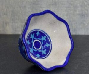 Elegant Blue Pottery Serving Bowl