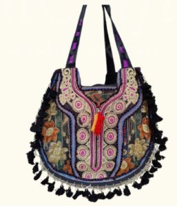 Ethnic Embroidered Tassel Shoulder Bag