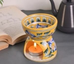 Handcrafted Blue Pottery Oil Burner