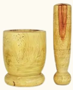 Handcrafted Wooden Mortar And Pestle Set