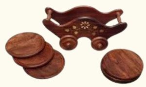 Handcrafted Wooden Tea Coaster Set