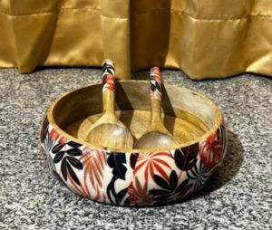 Premium Mango Wood Salad Bowl Set
