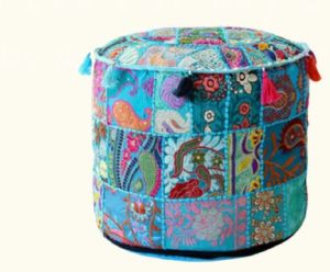 Round Embroidered Cotton Puff Cover