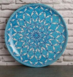 Sky Blue Pottery Mandala Display Plate