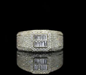 Mens Baguette Cut Diamond Statement Ring
