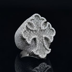 Men Iced out Cross Diamond Ring
