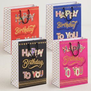 9X7X4 Inch Set of 10 Birthday Wish Paper Bags