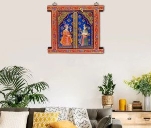 premium wooden mughal art wall hanging