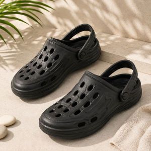 Mens Black Casual Wear EVA Clogs
