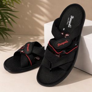 Mens Casual Wear Black PVC Sandal