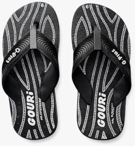 Mens PVC Black Flip Flop Slipper