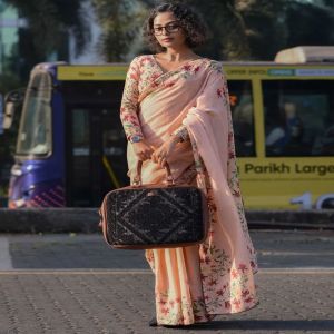 Digital Printed Linen Saree