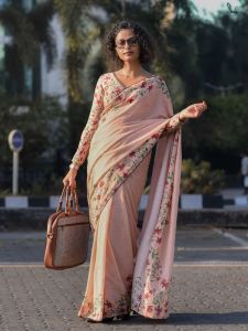 Digital Printed Linen Saree