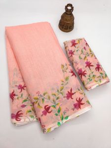 Digital Printed Linen Saree