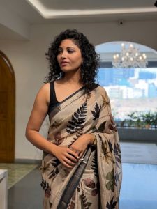 Mangalagiri Printed Linen Saree