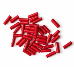 Red Pipe Glass Beads