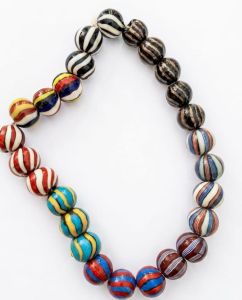 Round Striped Glass Beads