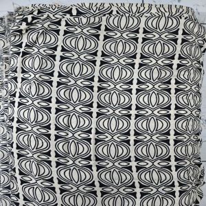 Black White Rayon Fabric