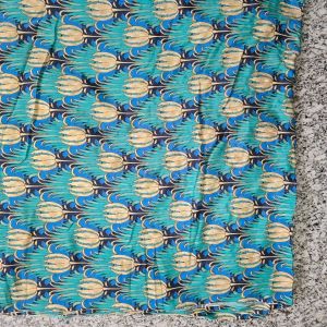 Blue Floral Printed Polyester Fabric