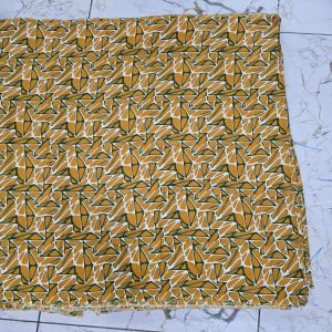 Mustard Yellow Geometric Printed Rayon Fabric