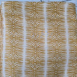 Yellow Printed Rayon Fabric