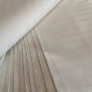 58 Inch Off White Polyester Satin Stripe Fabric