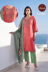 Designer Roman Silk Suit Set