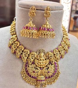 Gold Plated Temple Jewellery Set
