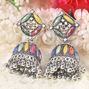 Oxidised Silver Jhumka Earring