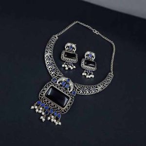 Oxidised Silver Necklace Set