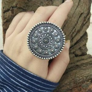 Oxidised Silver Women Ring