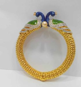 Peacock Design Kundan Bracelet
