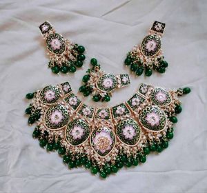 Wedding Wear Kundan Meenakari Necklace Set