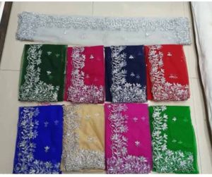2.5m Silver Crunchy Silk Georgette Dupatta