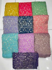 37 Inch Shimmer All Over Zaal Embroidery Fabric